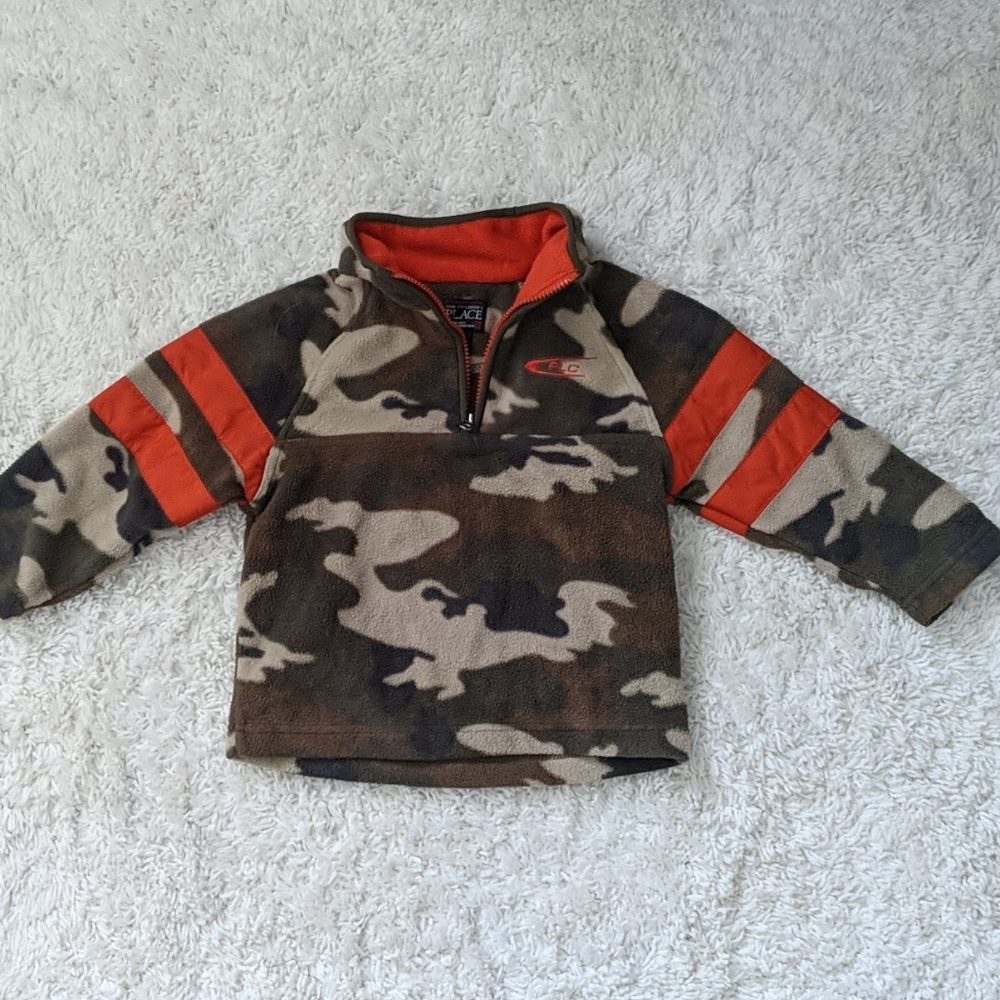 Children's Place Camo three quarter zip fleece